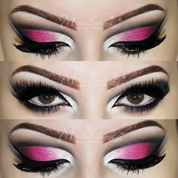 Pink & White Arabic Inspired Cut Crease by Melissa Samways