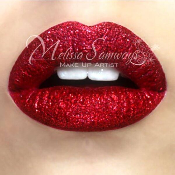Red Glitter Lipstick by Melissa Samways