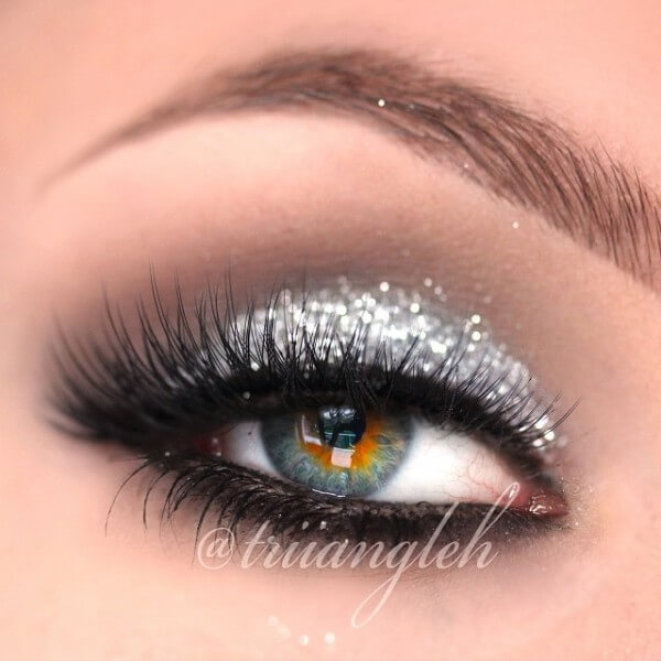 Silver Glitter Smokey Eye by triiangleh