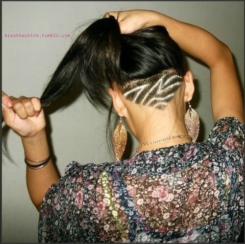 Trendy Shaved Peekaboo Ponytail