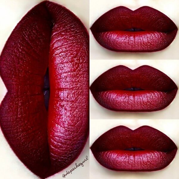 Brick Red Ombre Lips by depechegurl