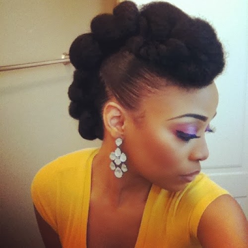 Elegant Natural Hairstyle: The Fauxhawk Updo