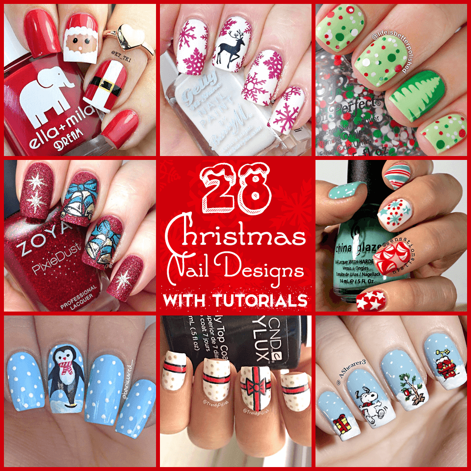 Christmas Nail Art with Tutorials