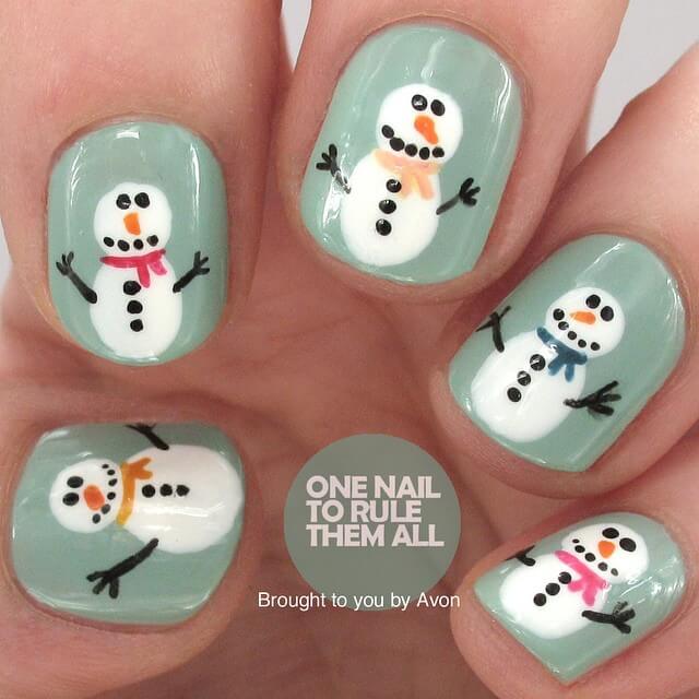 Snowmen | Christmas Nail Art by onenailtorulethemall