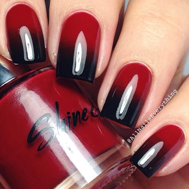 Black & Red Ombre Nails | All Nails Everything