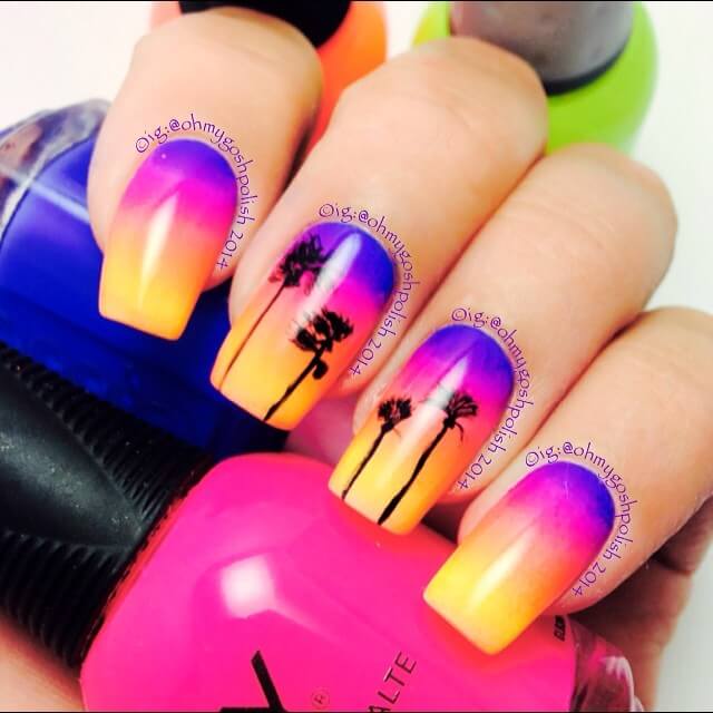 Gradient Sunset Nails | ohmygoshpolish