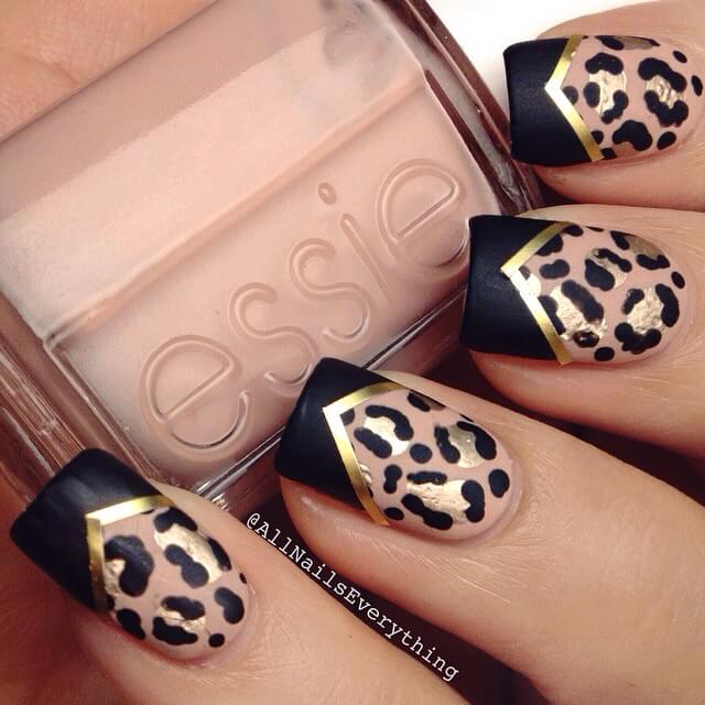 Leopard Print Nail Design with Chevron Tips | All Nails Everything