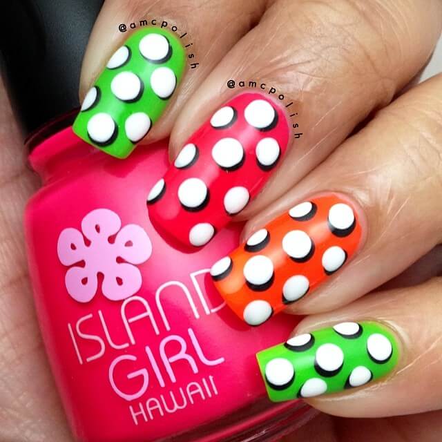 Neon Dotticure Nails | amcpolish