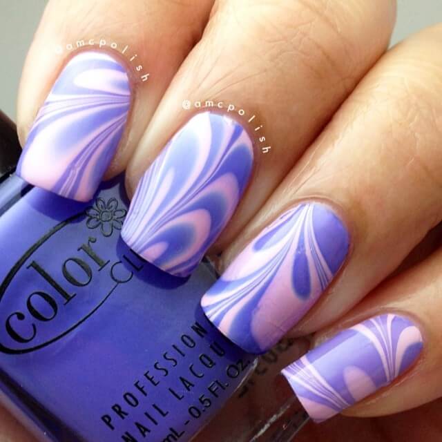 Pastel Water Marble Nails | amcpolish