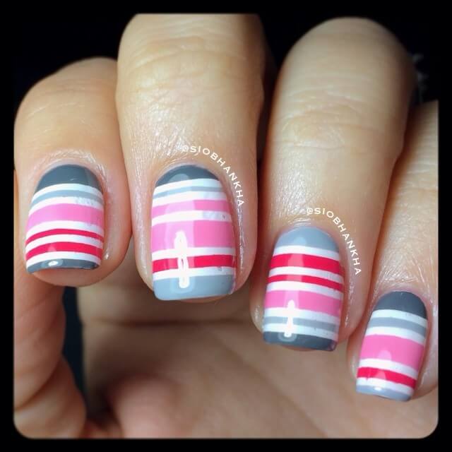 Pastel Tape Manicure Design | siobhankha