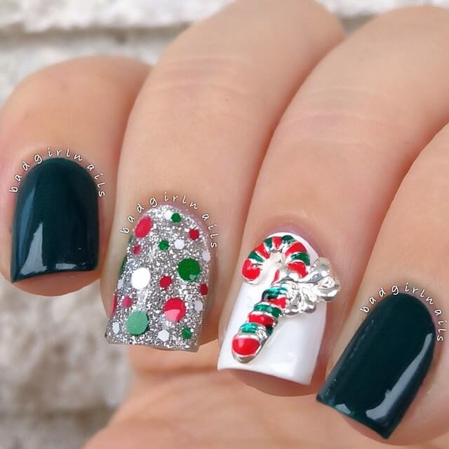 Candy Cane Nail Design | badgirlnails