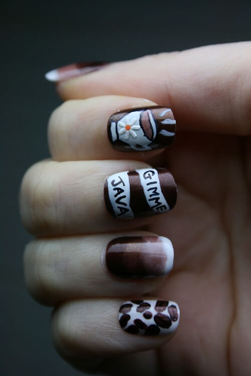 Coffee Nail Art Design