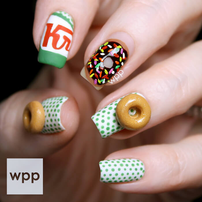 Donut Nail Art: Krispy Kreme Inspired | Work/Play/Polish