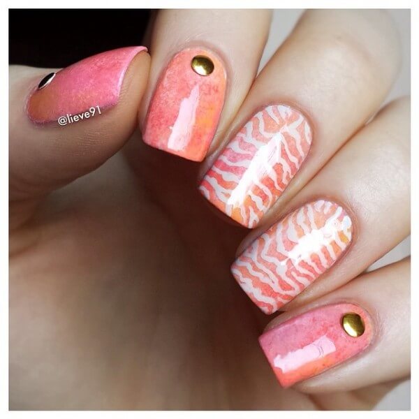 Gradient Zebra Print Nail Art | lieve91