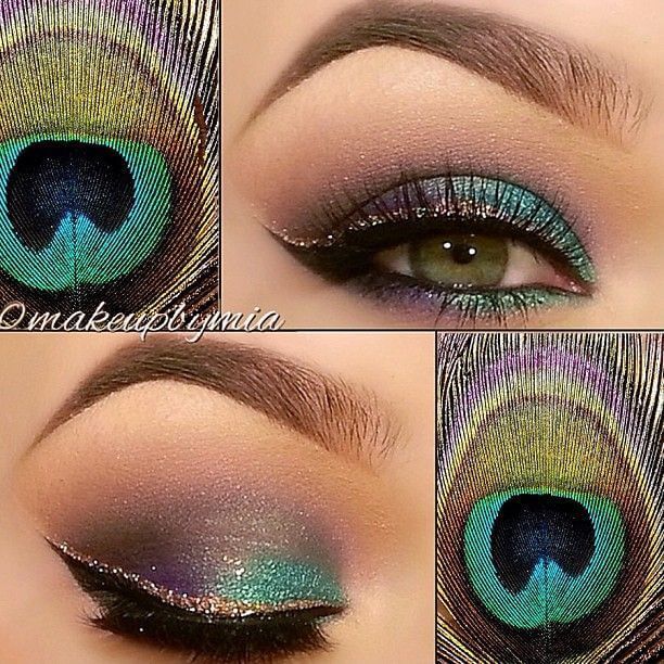 Peacock Inspired Eye Makeup | MakeupByMia
