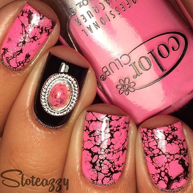 Pink Turquoise Inspired Nail Design | Sloteazzy