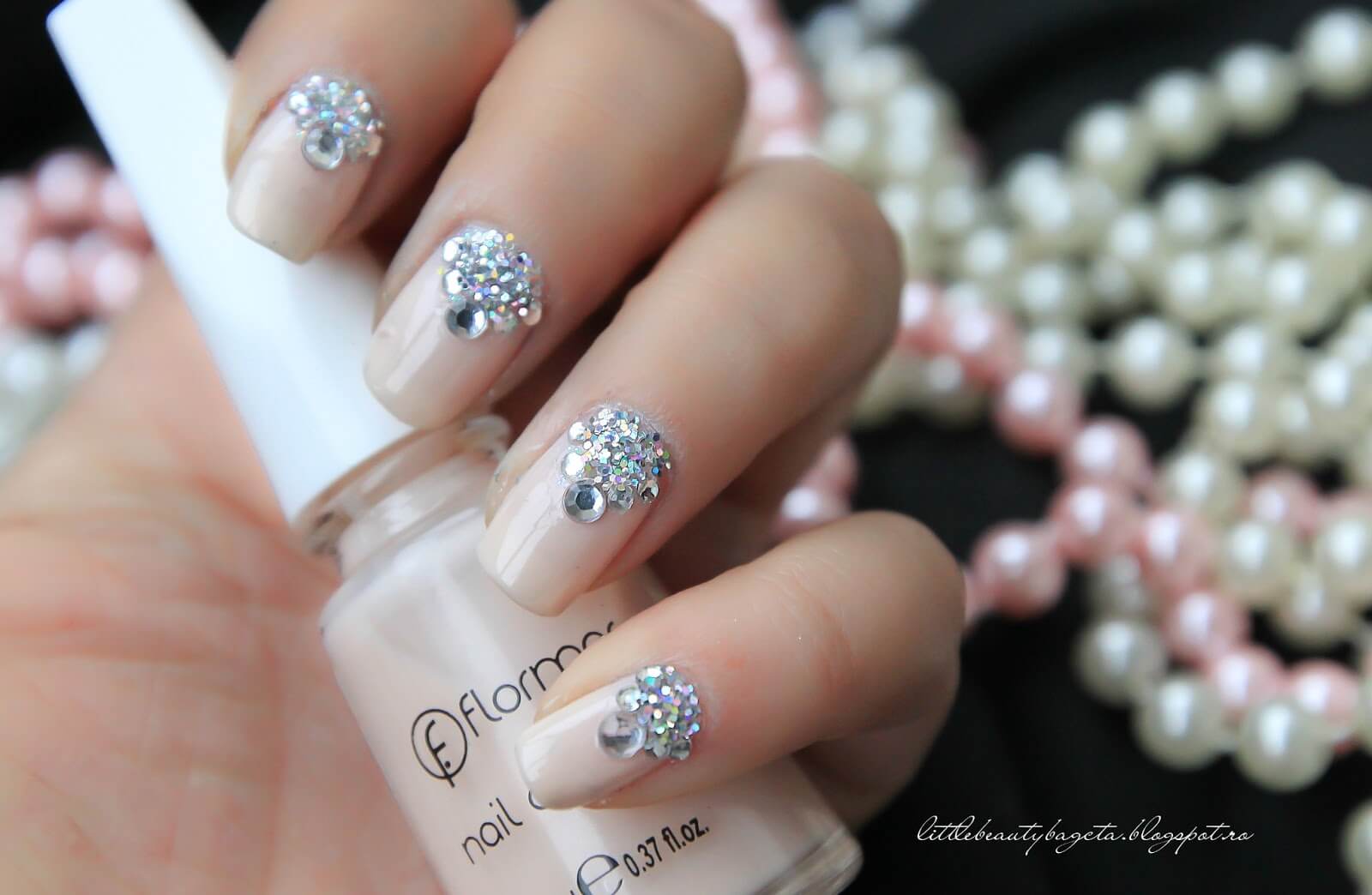 Rhinestone Wedding Nails | Little Beauty Bag