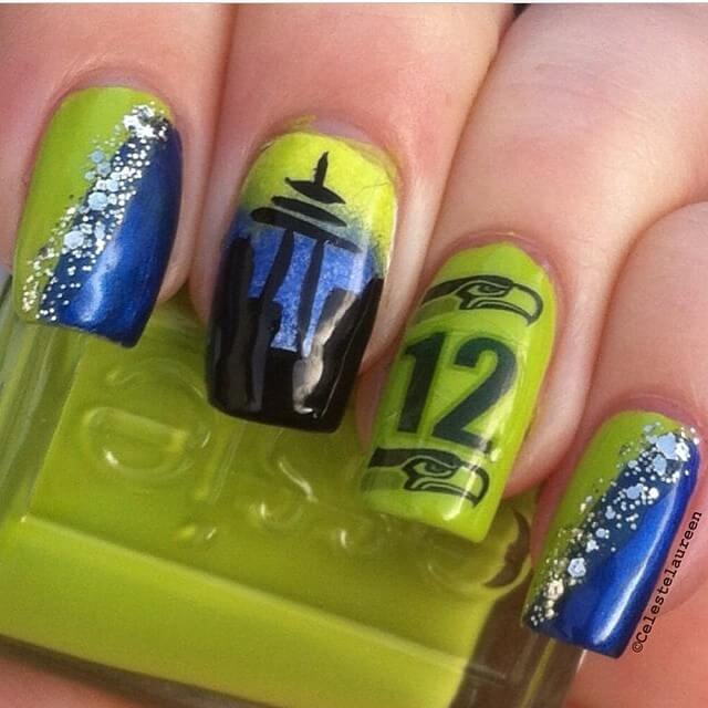 Seahawks Nail Art | CelesteLaureen