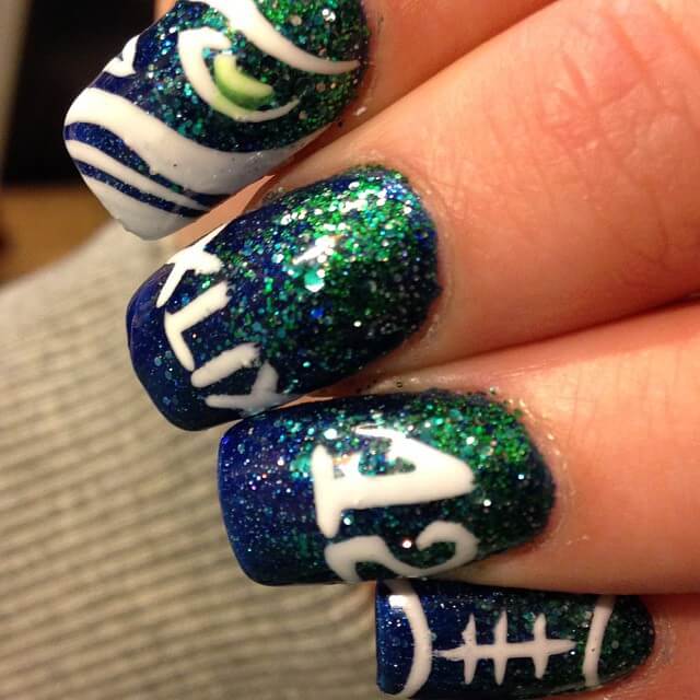 Seahawks Nail Art | Beautytipsntricks.com