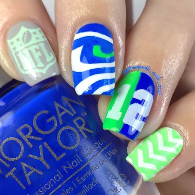 Seahawks Nail Art | Margarita_OnThe_Rocks