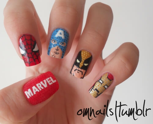 Marvel Heroes Nail Art | BeautyTipsnTricks.com