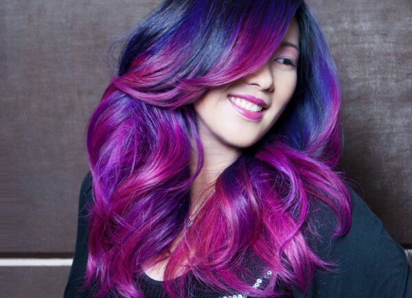 Black & Purple Ombre Hair Color