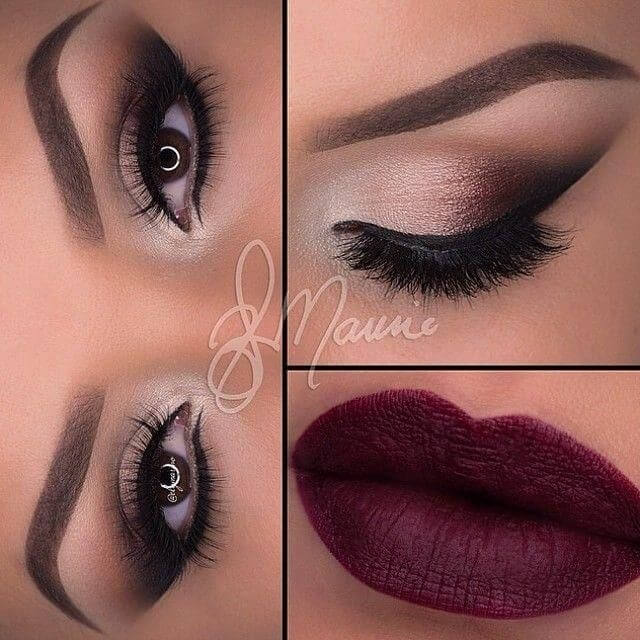 Soft Smokey Eyes Wine Lips by elymarino